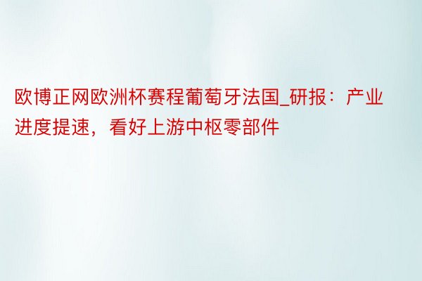 欧博正网欧洲杯赛程葡萄牙法国_研报：产业进度提速，看好上游中枢零部件